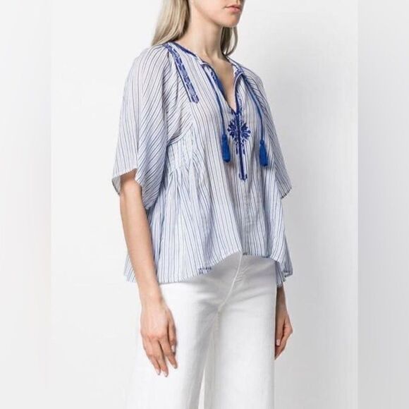 ISABEL MARANT ETOILE RUCHED JOYA BLOUSE Size 36 - Picture 2 of 11